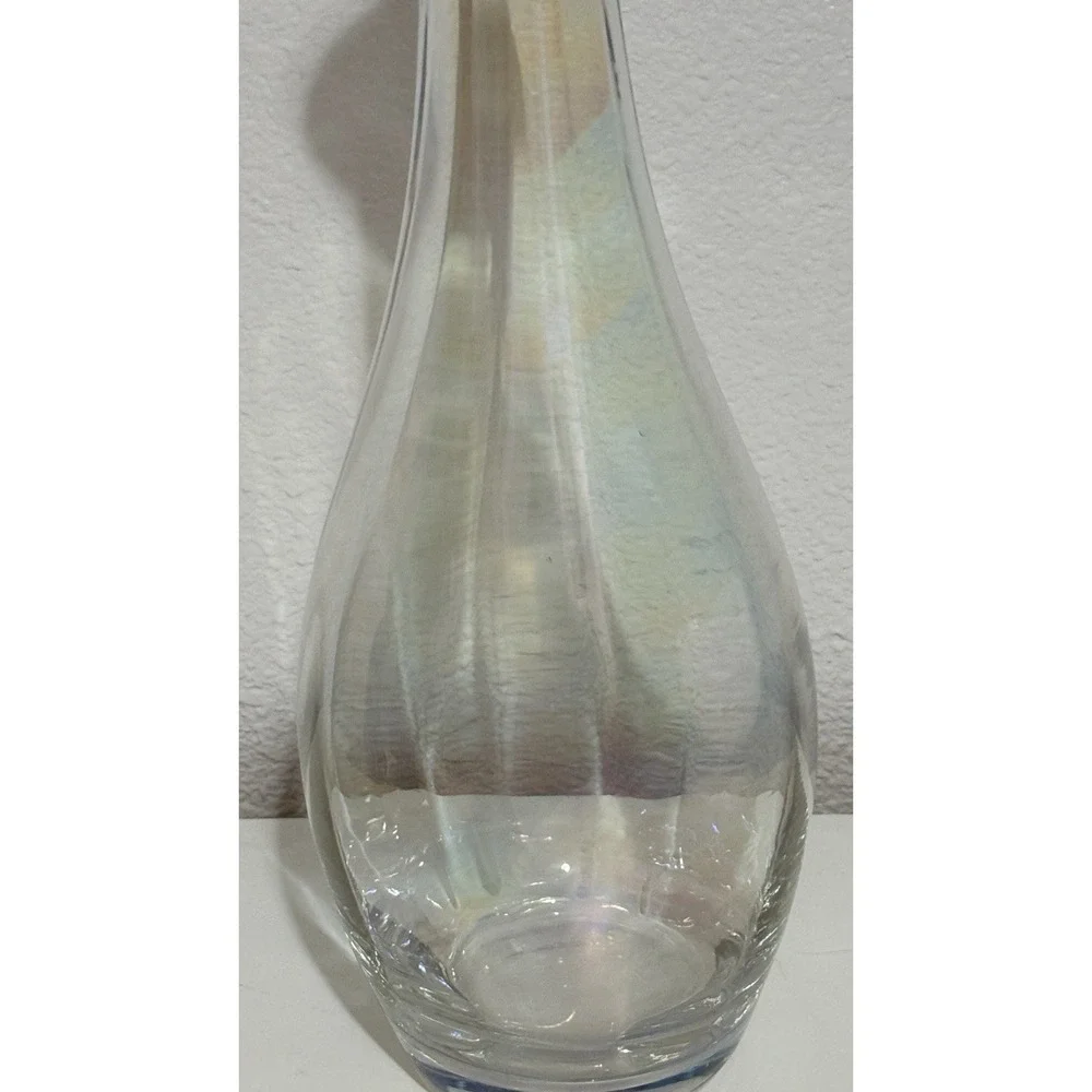 Vintage Toscany Handblown Iridescent Decanter Genie Bottle With Stopper 15